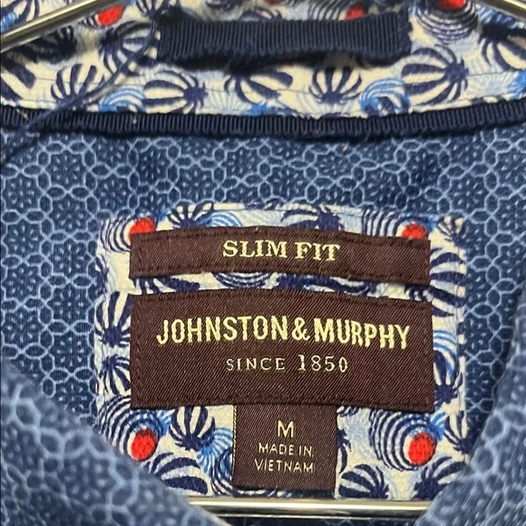 Johnston & Murphy Navy Patterned Casual Shirt - Picture 2 of 4